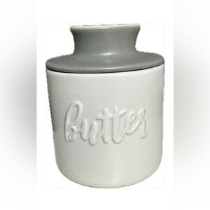 Ost Gray and White Butter Bell Butter Dish
